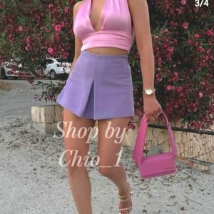 Zara PLEATED SPLIT SKORT bloggers favorite